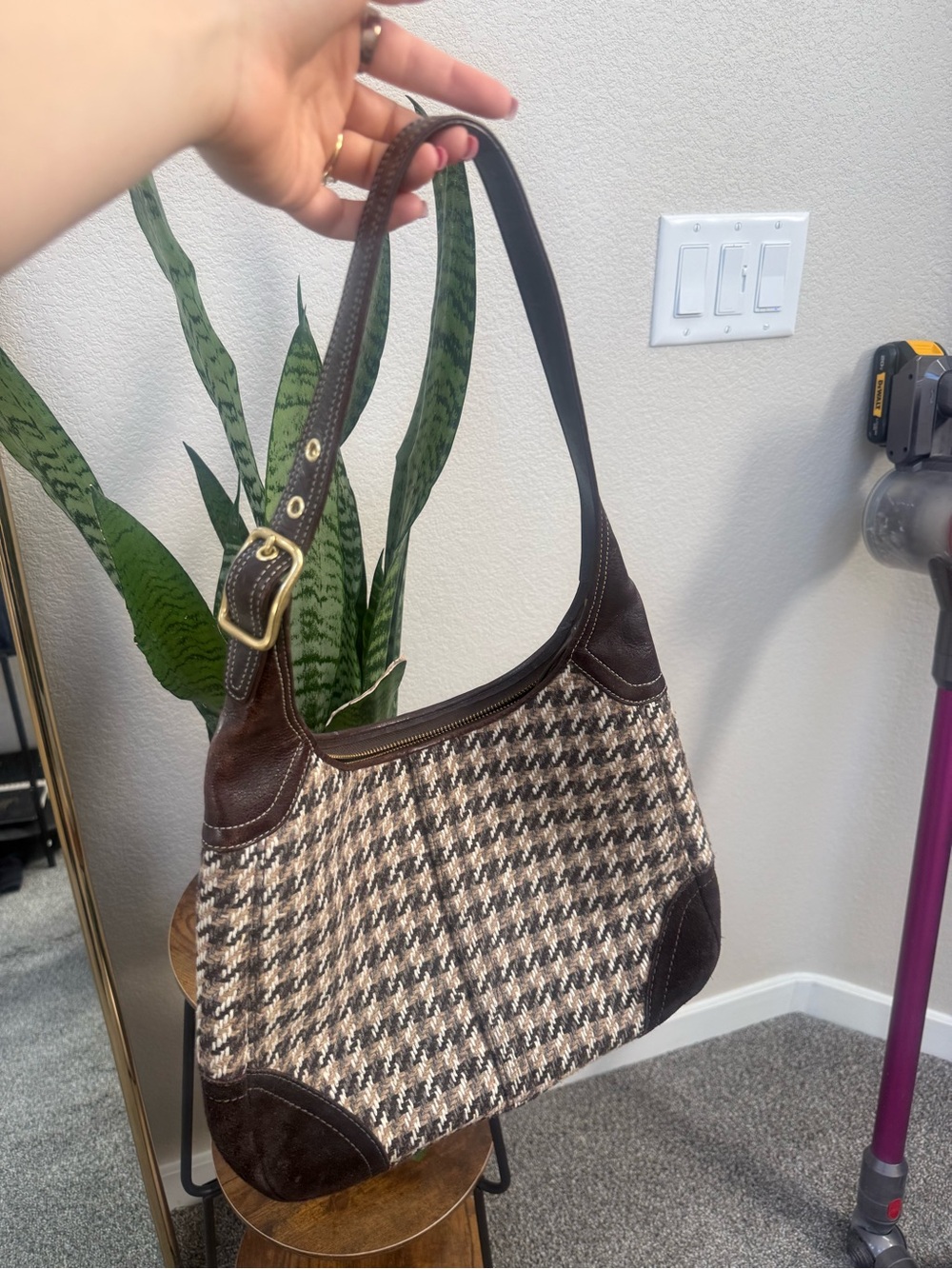 Rare Coach Houndstooth Ergo Shoulder Bag